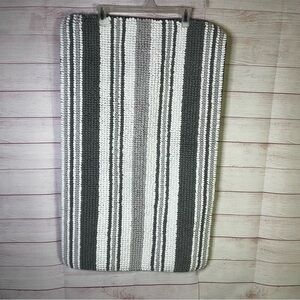 Trina Turk 2 Piece Chenille Gray White Rug Set